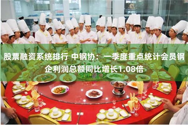 股票融资系统排行 中钢协：一季度重点统计会员钢企利润总额同比增长1.08倍
