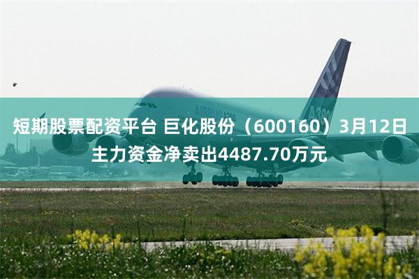 短期股票配资平台 巨化股份（600160）3月12日主力资金净卖出4487.70万元