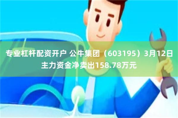 专业杠杆配资开户 公牛集团（603195）3月12日主力资金净卖出158.78万元