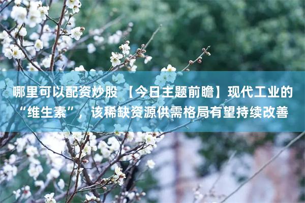 哪里可以配资炒股 【今日主题前瞻】现代工业的“维生素”，该稀缺资源供需格局有望持续改善