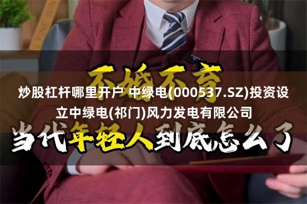 炒股杠杆哪里开户 中绿电(000537.SZ)投资设立中绿电(祁门)风力发电有限公司