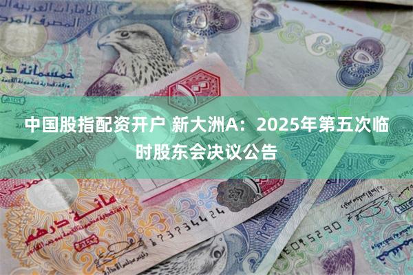 中国股指配资开户 新大洲A：2025年第五次临时股东会决议公告