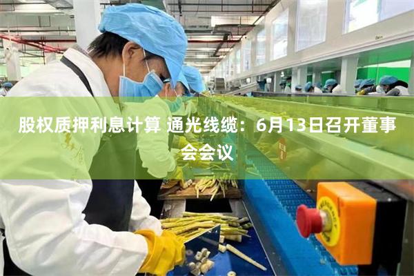 股权质押利息计算 通光线缆：6月13日召开董事会会议