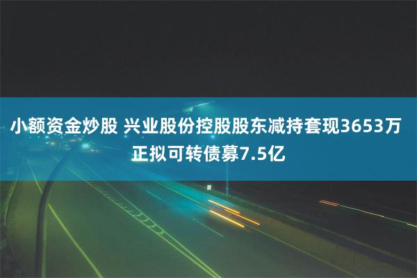 小额资金炒股 兴业股份控股股东减持套现3653万 正拟可转债募7.5亿